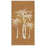 vidaXL Decor de perete de grădină 105x55 cm design palmier oțel corten vidaXL Decor de perete de grădină 105x55 cm design palmier oțel corten