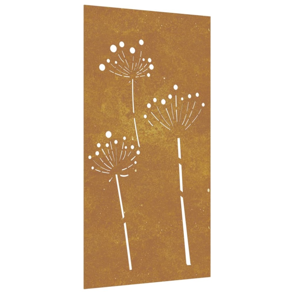 vidaXL Decor perete de grădină 105x55 cm design flori oțel Corten