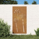 vidaXL Decor perete de grădină 105x55 cm design flori oțel Corten vidaXL Decor perete de grădină 105x55 cm design flori oțel Corten