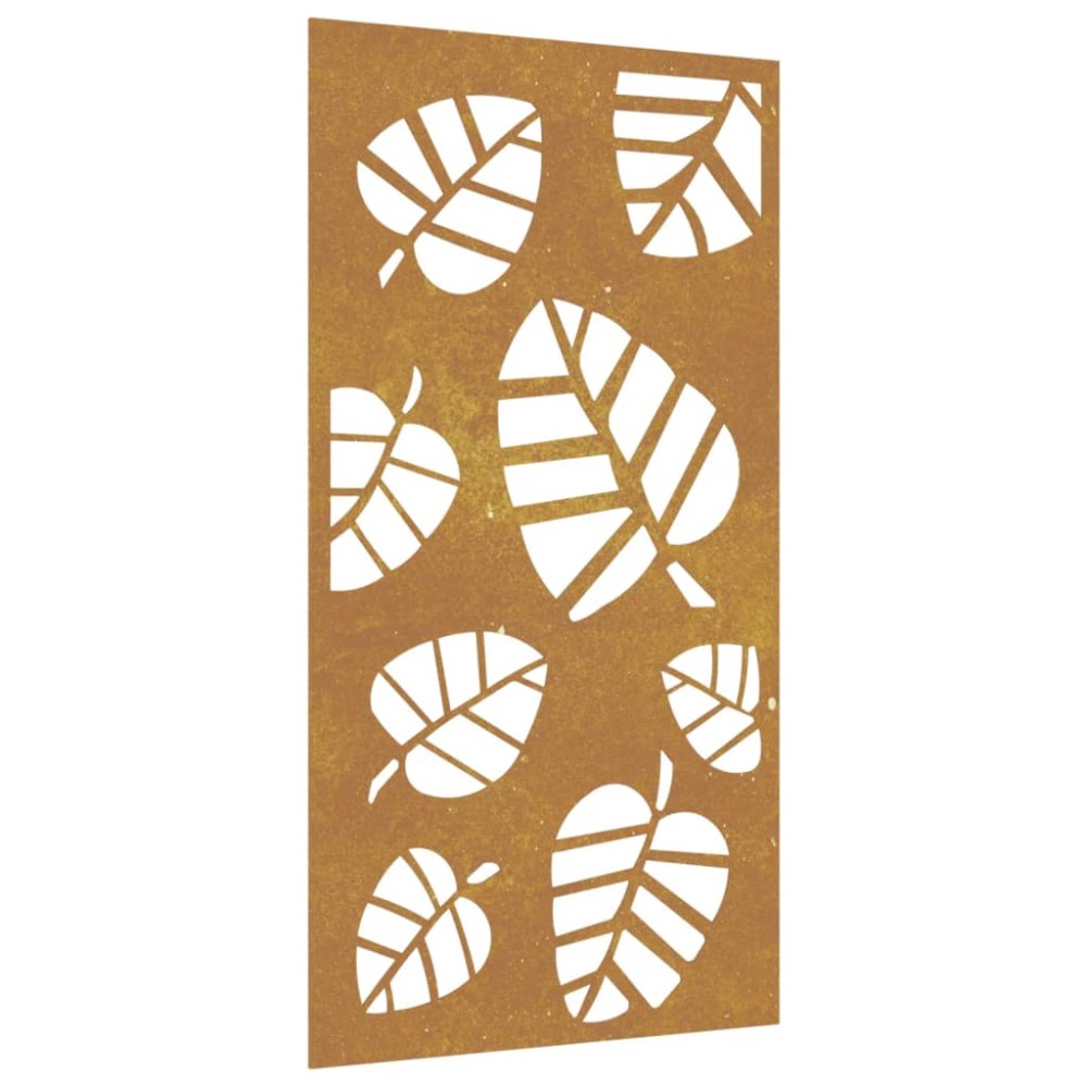 vidaXL Decorație perete de grădină 105x55 cm design frunze oțel Corten