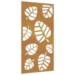 vidaXL Decorație perete de grădină 105x55 cm design frunze oțel Corten
