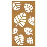 vidaXL Decorație perete de grădină 105x55 cm design frunze oțel Corten