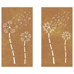 vidaXL Decor perete grădină 2 buc. 105x55 cm design flori oțel Corten vidaXL Decor perete grădină 2 buc. 105x55 cm design flori oțel Corten