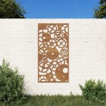 vidaXL Decor perete grădină 105x55 cm design roți zimțare oțel Corten vidaXL Decor perete grădină 105x55 cm design roți zimțare oțel Corten