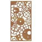 vidaXL Decor perete grădină 105x55 cm design roți zimțare oțel Corten vidaXL Decor perete grădină 105x55 cm design roți zimțare oțel Corten