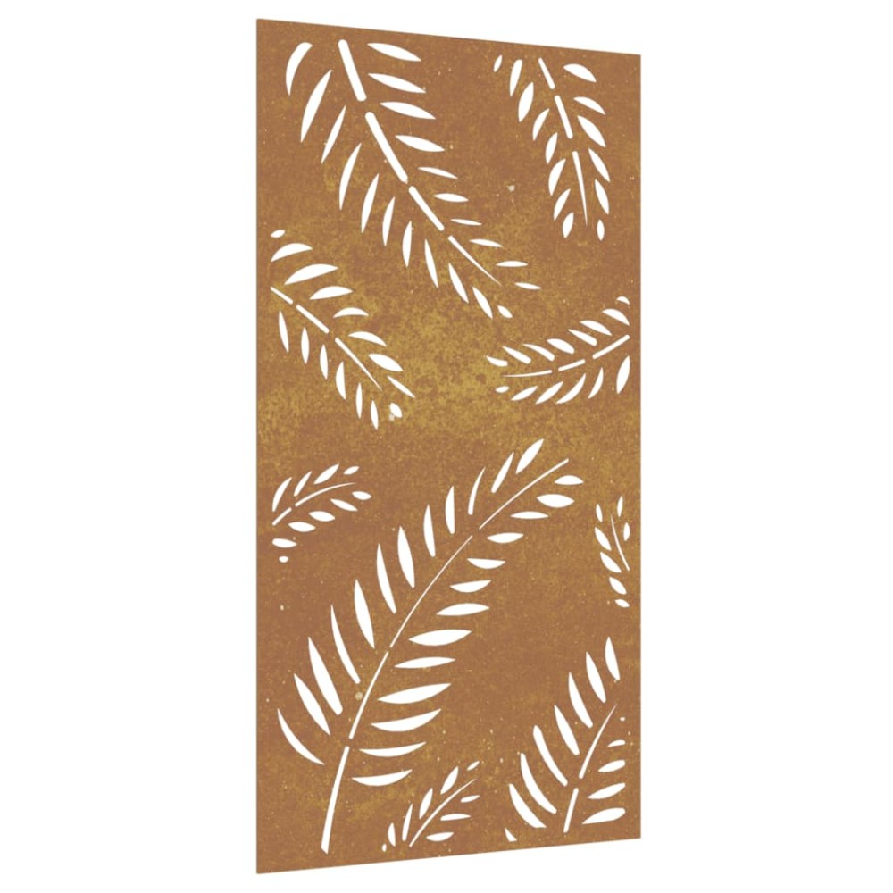 vidaXL Decorație perete de grădină 105x55 cm design frunze oțel Corten