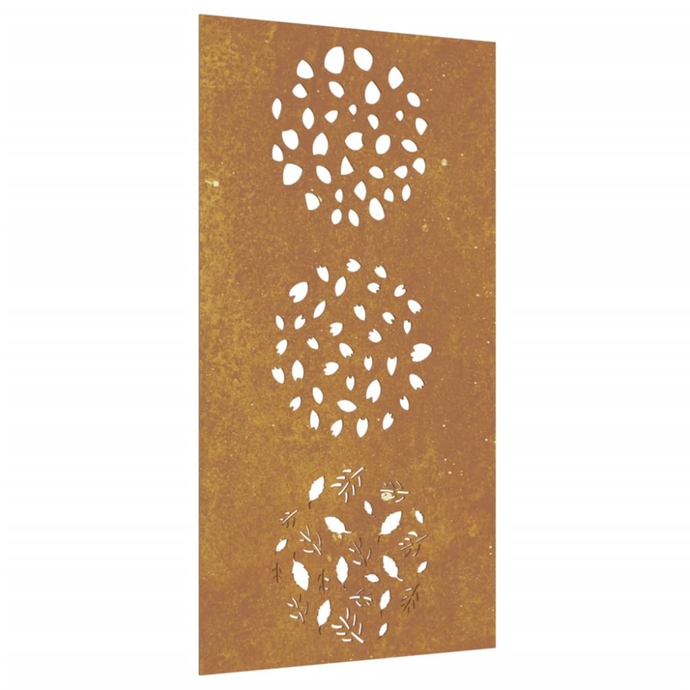 vidaXL Decorație perete de grădină 105x55 cm design frunze oțel Corten