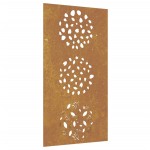 vidaXL Decorație perete de grădină 105x55 cm design frunze oțel Corten