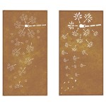 vidaXL Decor perete grădină 2 buc. 105x55 cm design flori oțel Corten vidaXL Decor perete grădină 2 buc. 105x55 cm design flori oțel Corten