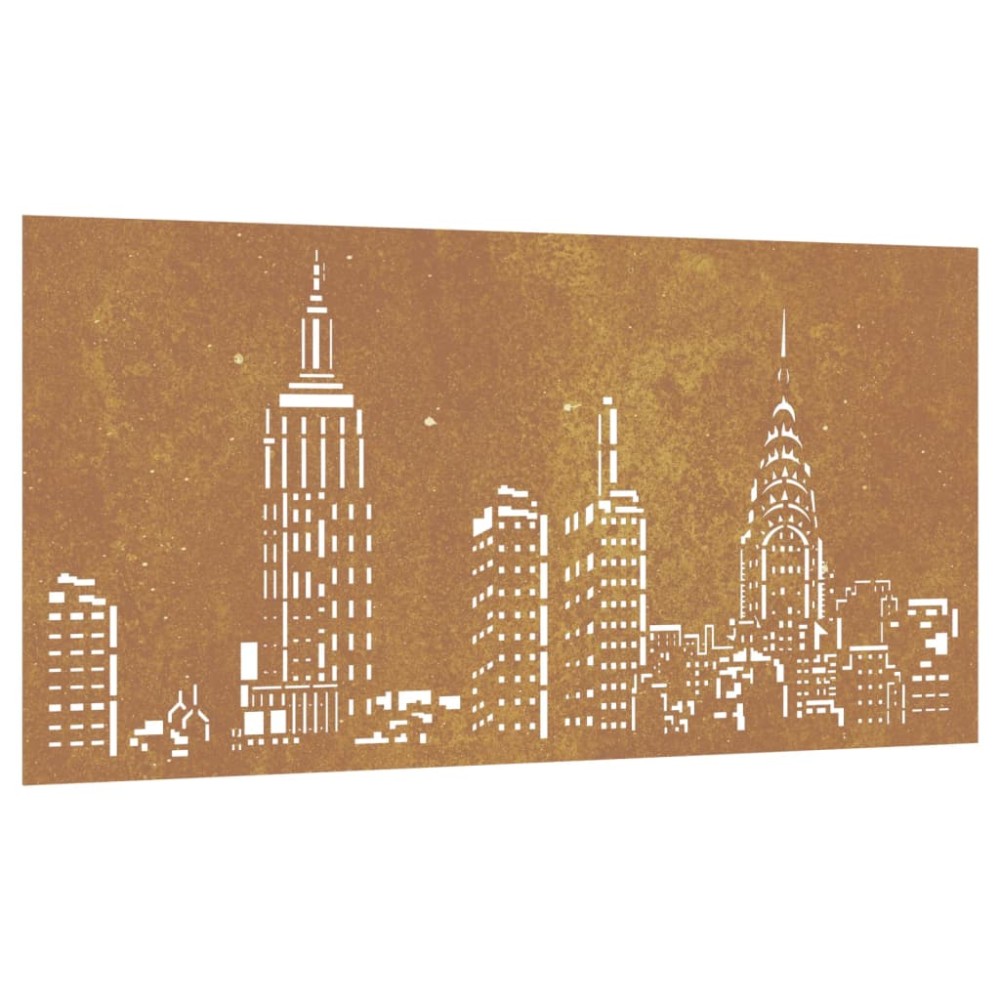 vidaXL Decor perete de grădină 105x55 cm design orizont oțel Corten