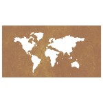 vidaXL Decor perete grădină 105x55 cm design harta lumii oțel Corten vidaXL Decor perete grădină 105x55 cm design harta lumii oțel Corten