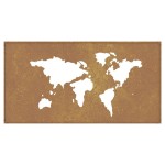 vidaXL Decor perete grădină 105x55 cm design harta lumii oțel Corten vidaXL Decor perete grădină 105x55 cm design harta lumii oțel Corten