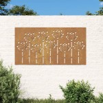 vidaXL Decorație perete de grădină 105x55 cm design flori oțel Corten vidaXL Decorație perete de grădină 105x55 cm design flori oțel Corten
