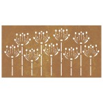 vidaXL Decorație perete de grădină 105x55 cm design flori oțel Corten vidaXL Decorație perete de grădină 105x55 cm design flori oțel Corten