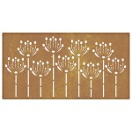 vidaXL Decorație perete de grădină 105x55 cm design flori oțel Corten vidaXL Decorație perete de grădină 105x55 cm design flori oțel Corten