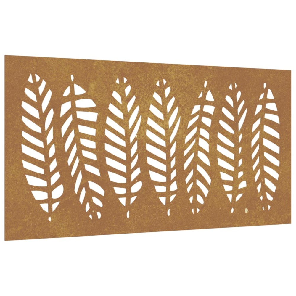 vidaXL Decorație perete de grădină 105x55 cm design frunze oțel Corten