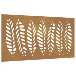 vidaXL Decorație perete de grădină 105x55 cm design frunze oțel Corten