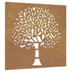 vidaXL Decor perete de grădină 55x55 cm design copac oțel Corten vidaXL Decor perete de grădină 55x55 cm design copac oțel Corten