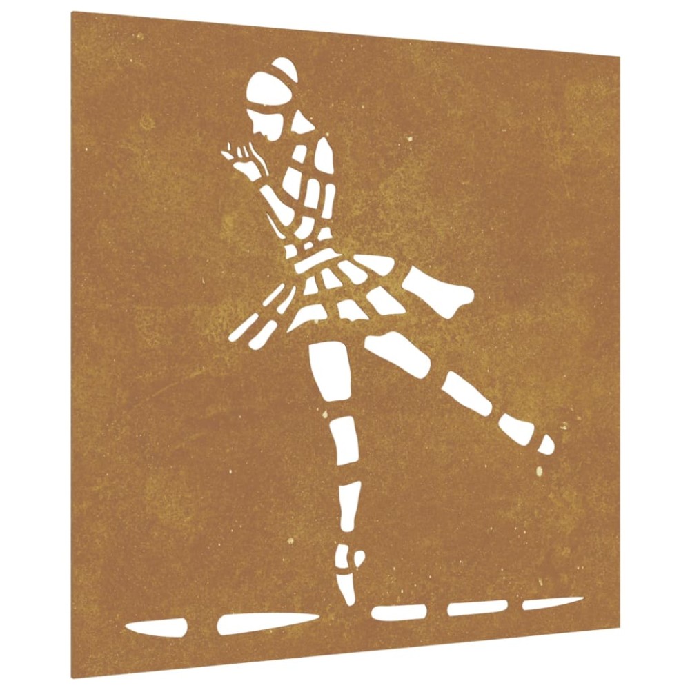 vidaXL Decor perete de grădină 55x55 cm design balerină oțel Corten