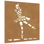 vidaXL Decor perete de grădină 55x55 cm design balerină oțel Corten vidaXL Decor perete de grădină 55x55 cm design balerină oțel Corten