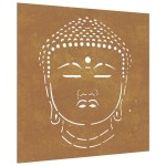 vidaXL Decor perete de grădină 55x55 cm design cap Buddha oțel Corten vidaXL Decor perete de grădină 55x55 cm design cap Buddha oțel Corten