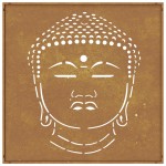 vidaXL Decor perete de grădină 55x55 cm design cap Buddha oțel Corten vidaXL Decor perete de grădină 55x55 cm design cap Buddha oțel Corten