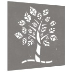 vidaXL Decor perete de grădină 55x55 cm design copac oțel Corten