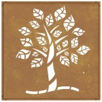 vidaXL Decor perete de grădină 55x55 cm design copac oțel Corten