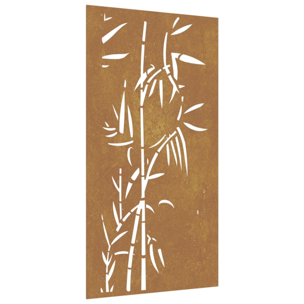 vidaXL Decorație perete de grădină 105x55 cm design bambus oțel Corten