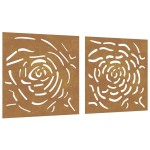 vidaXL Decor de perete 2 buc. 55x55 cm model trandafiri oțel Corten vidaXL Decor de perete 2 buc. 55x55 cm model trandafiri oțel Corten
