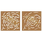vidaXL Decor de perete 2 buc. 55x55 cm model trandafiri oțel Corten vidaXL Decor de perete 2 buc. 55x55 cm model trandafiri oțel Corten