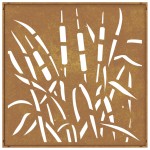 vidaXL Decor perete de grădină 55x55 cm, design iarba , oțel Corten