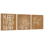 vidaXL Decor de perete 3 buc. 55x55 cm model iarba oțel Corten vidaXL Decor de perete 3 buc. 55x55 cm model iarba oțel Corten