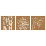 vidaXL Decor de perete 3 buc. 55x55 cm model iarba oțel Corten vidaXL Decor de perete 3 buc. 55x55 cm model iarba oțel Corten