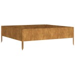 vidaXL Strat înălțat de grădină, 100x100x33,5 cm, oțel corten vidaXL Strat înălțat de grădină, 100x100x33,5 cm, oțel corten