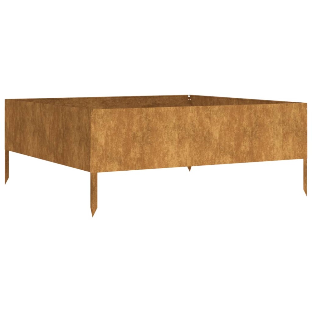 vidaXL Strat înălțat de grădină, 100x100x41 cm, oțel corten