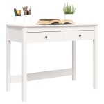 vidaXL Birou cu sertare, alb, 100x50x78 cm, lemn masiv de pin vidaXL Birou cu sertare, alb, 100x50x78 cm, lemn masiv de pin