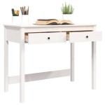 vidaXL Birou cu sertare, alb, 100x50x78 cm, lemn masiv de pin vidaXL Birou cu sertare, alb, 100x50x78 cm, lemn masiv de pin