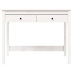 vidaXL Birou cu sertare, alb, 100x50x78 cm, lemn masiv de pin vidaXL Birou cu sertare, alb, 100x50x78 cm, lemn masiv de pin