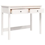 vidaXL Birou cu sertare, alb, 100x50x78 cm, lemn masiv de pin vidaXL Birou cu sertare, alb, 100x50x78 cm, lemn masiv de pin