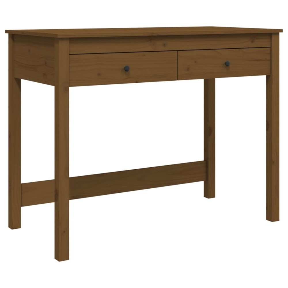 vidaXL Birou cu sertare, maro miere, 100x50x78 cm, lemn masiv de pin
