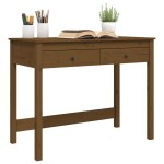 vidaXL Birou cu sertare, maro miere, 100x50x78 cm, lemn masiv de pin vidaXL Birou cu sertare, maro miere, 100x50x78 cm, lemn masiv de pin