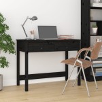 vidaXL Birou cu sertare, negru, 100x50x78 cm, lemn masiv de pin vidaXL Birou cu sertare, negru, 100x50x78 cm, lemn masiv de pin