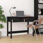vidaXL Birou cu sertare, negru, 100x50x78 cm, lemn masiv de pin vidaXL Birou cu sertare, negru, 100x50x78 cm, lemn masiv de pin