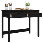 vidaXL Birou cu sertare, negru, 100x50x78 cm, lemn masiv de pin vidaXL Birou cu sertare, negru, 100x50x78 cm, lemn masiv de pin