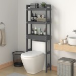 vidaXL Raft de toaletă, gri, 63x26x171 cm, lemn masiv de pin vidaXL Raft de toaletă, gri, 63x26x171 cm, lemn masiv de pin