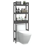 vidaXL Raft de toaletă, gri, 63x26x171 cm, lemn masiv de pin vidaXL Raft de toaletă, gri, 63x26x171 cm, lemn masiv de pin