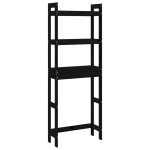 vidaXL Raft de toaletă, negru, 63x26x171 cm, lemn masiv de pin vidaXL Raft de toaletă, negru, 63x26x171 cm, lemn masiv de pin