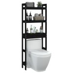 vidaXL Raft de toaletă, negru, 63x26x171 cm, lemn masiv de pin vidaXL Raft de toaletă, negru, 63x26x171 cm, lemn masiv de pin