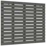 vidaXL Tăblie de pat pentru perete, gri, 106x3x91,5 cm, lemn masiv pin
